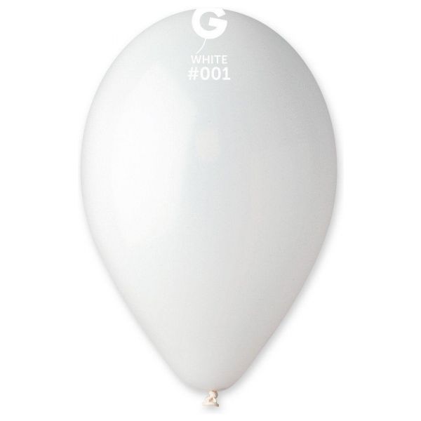 Globo 10" Gemar G90/001. White bolsa con 50 pz.