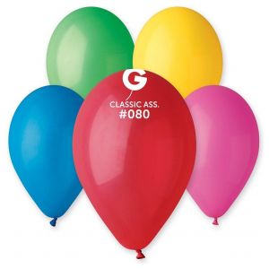 Globo 10" Gemar G90/080 Surtido Estándar bolsa con 50 pz.