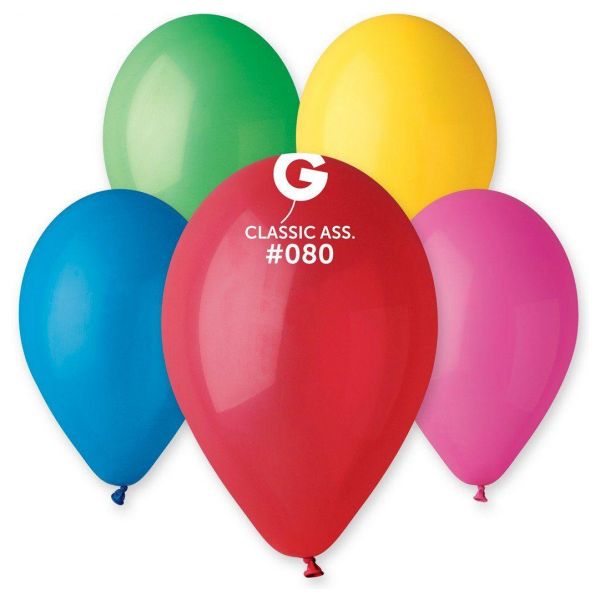 Globo 10" Gemar G90/080 Surtido Estándar bolsa con 50 pz.