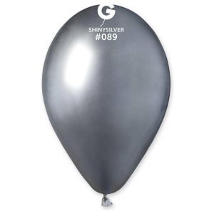 Globo 13" Gemar GB120/089. Shiny Shiny Silver bolsa con 50 pz