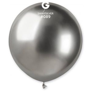 Globo 19" Gemar GB150/089. Shiny Shiny Silver bolsa con 25 pz