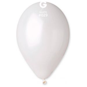 Globo 12" Gemar GM110/029. White Metálico bolsa con 50 pz