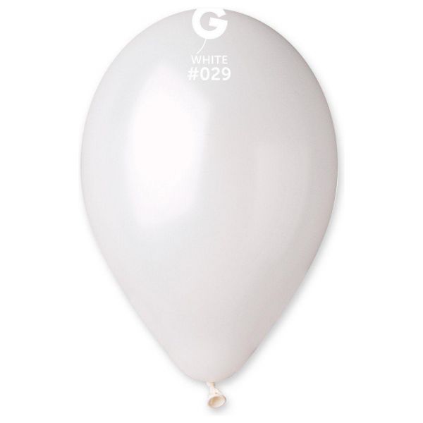 Globo 10" Gemar GM90/029 White Metálico bolsa con 50 pz.