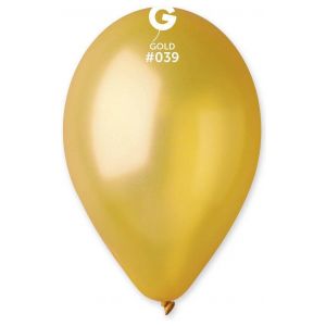 Globo 12" Gemar GM110/039 Dorado Metalico bolsa con 50 pz