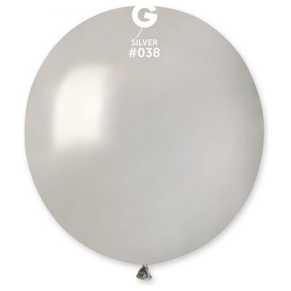 Globo 19" Gemar GM150/038. Shiny Silver  con 25 pz.