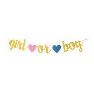 Banner letra cursiva glitter Boy or Girl