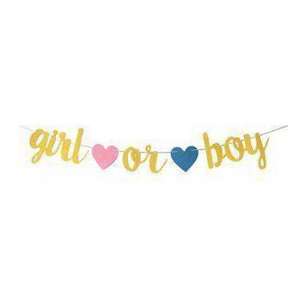 Banner letra cursiva glitter Boy or Girl