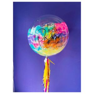 Burbujas con pintura y confeti
