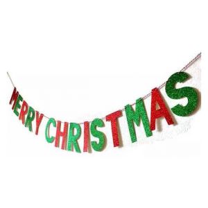 Banner Merry Christmas Glitter