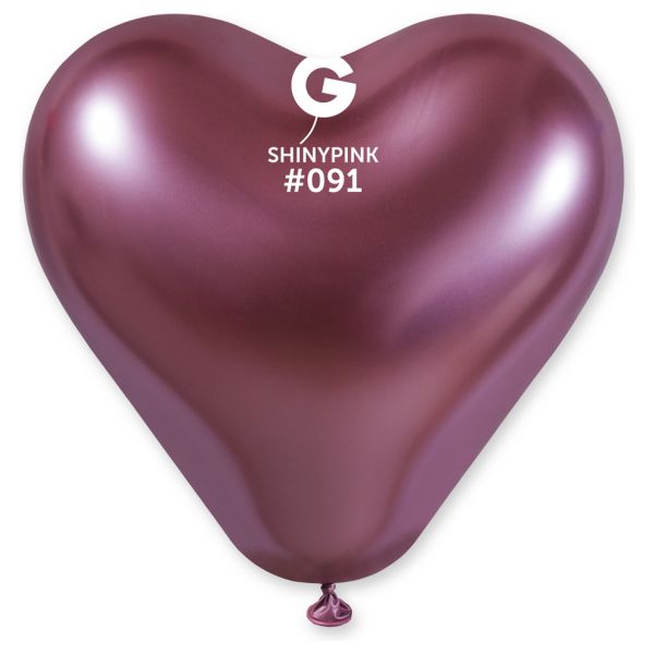 Globo Corazón 12" Gemar CRB12/091 Pink bolsa con 25 pz.