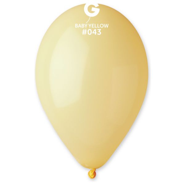 Globo 12" Gemar G110/043. Baby Yellow bolsa con 50 pz.