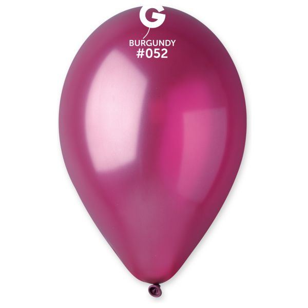 Globo 12" Gemar GM110/052 Burgundy metalico bolsa con 50 pz