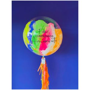 Burbuja con pintura , amarillo/azul/verde/rosa/blanco/naranja, disponible en varios tamaños.