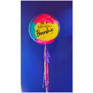 Burbuja con pintura en bloques, amarillo/ aqua/ rosa/ morado, disponible en varios tamaños