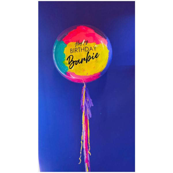 Burbuja con pintura en bloques, amarillo/ aqua/ rosa/ morado, disponible en varios tamaños