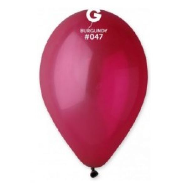 Globo 10" Gemar G90/047. Burgundy  bolsa con 50 pz