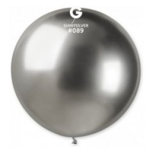 Globo 31" Gemar GB30/089. Shiny Shiny Silver bolsa con 1 pz
