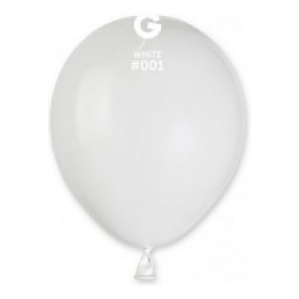 Globo 5" Gemar A50/001 White con 100 pzas.