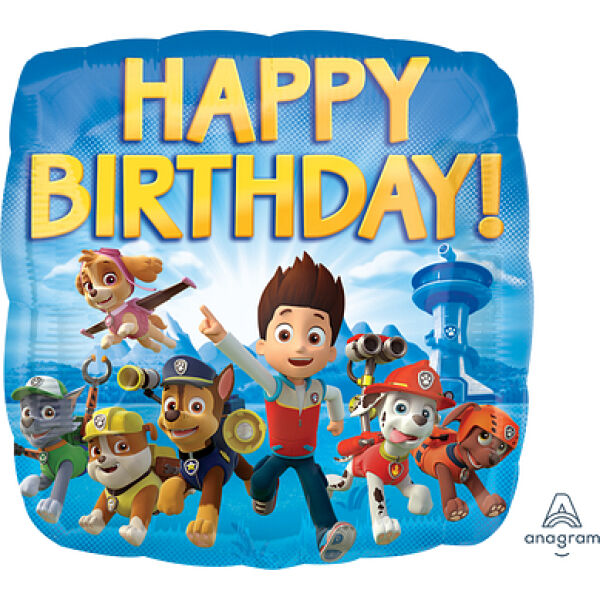 Globo Paw Patrol Happy Birthday. - Inflado (Helio)