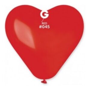 Globo corazon 12" Gemar CR12/045. Red bolsa con 50pz.