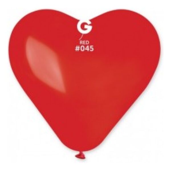 Globo corazon 17" Gemar CR17/045. Red bolsa con 25pz.