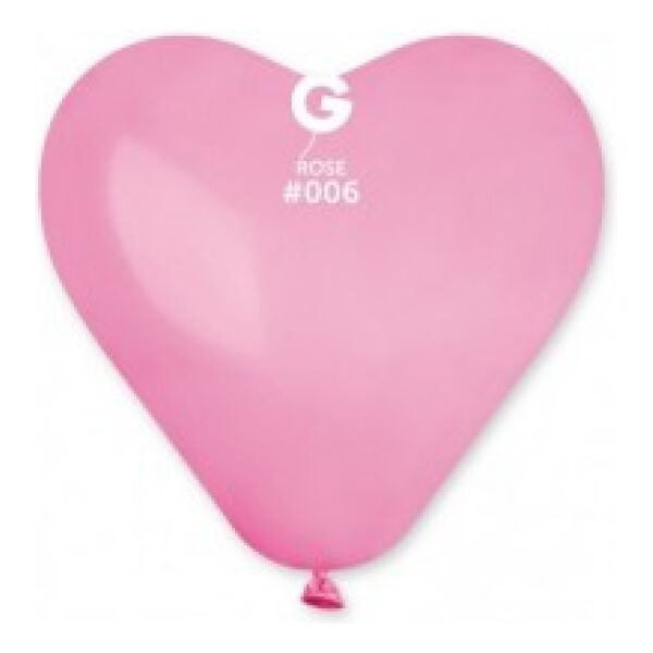 Globo corazon 12" Gemar CR12/006. Pink bolsa con 50pz.