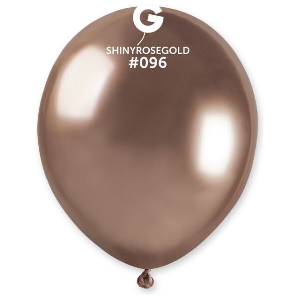 Globo  5" Gemar AB50/096. Shiny Rose Gold bolsa con 50 pz