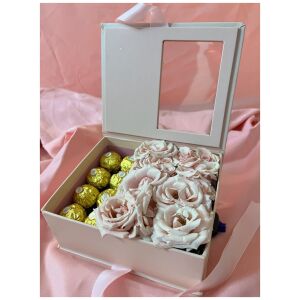 Caja con Rosas y Chocolates